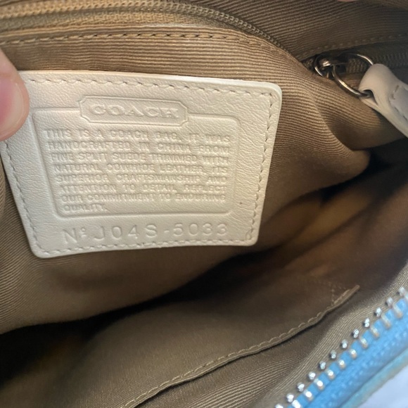 Vintage Coach Blue Suede Hamilton Hobo Shoulder Bag - Picture 3 of 10